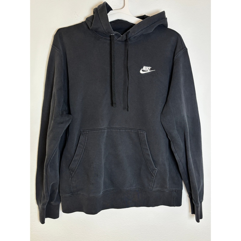 Nike Sportswear Club Fleece Hoodie Mens Medium Black Pullover Logo BV2654-010